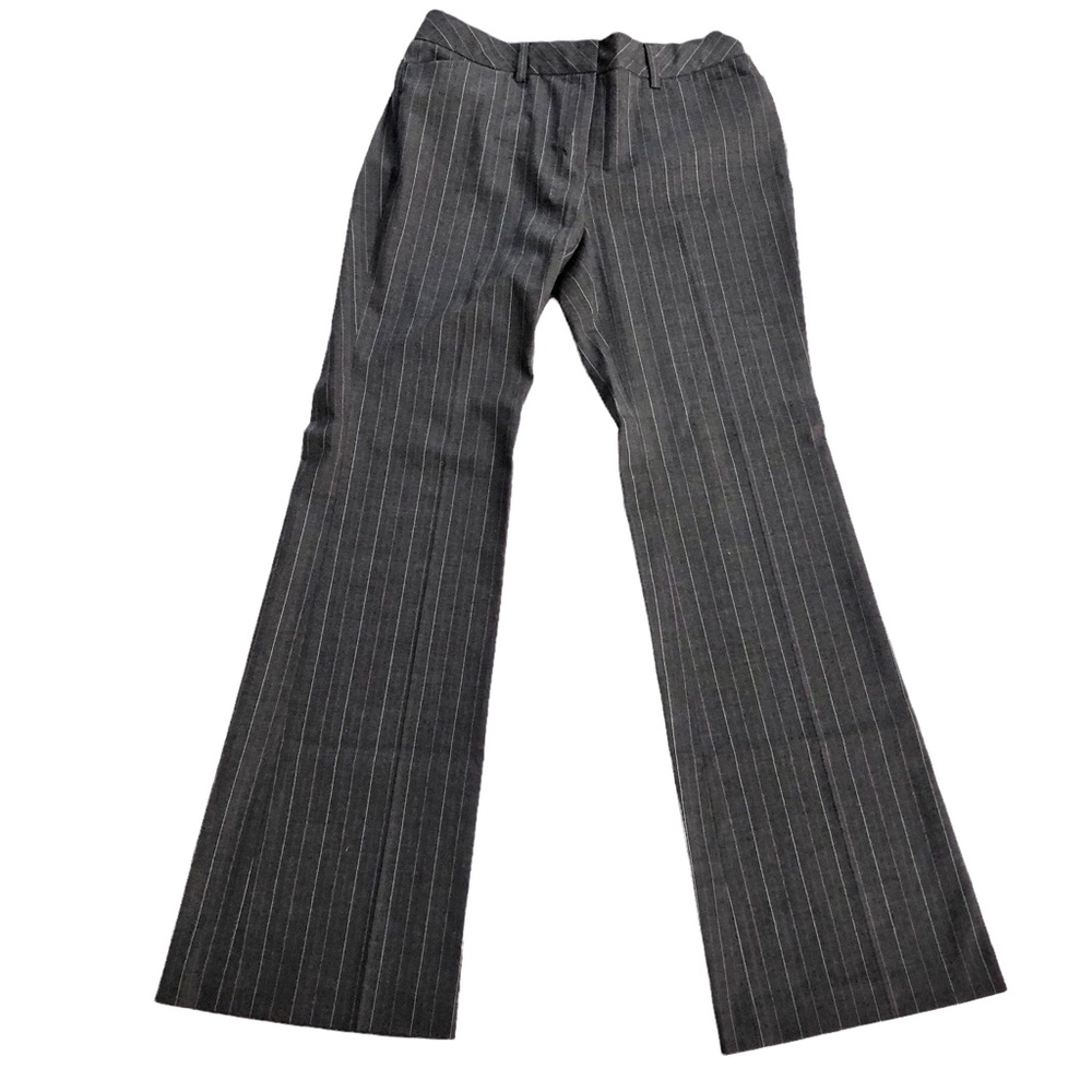 Saks Fifth Avenue Gray with Pink Pinstripe Madison Fit Pants 6